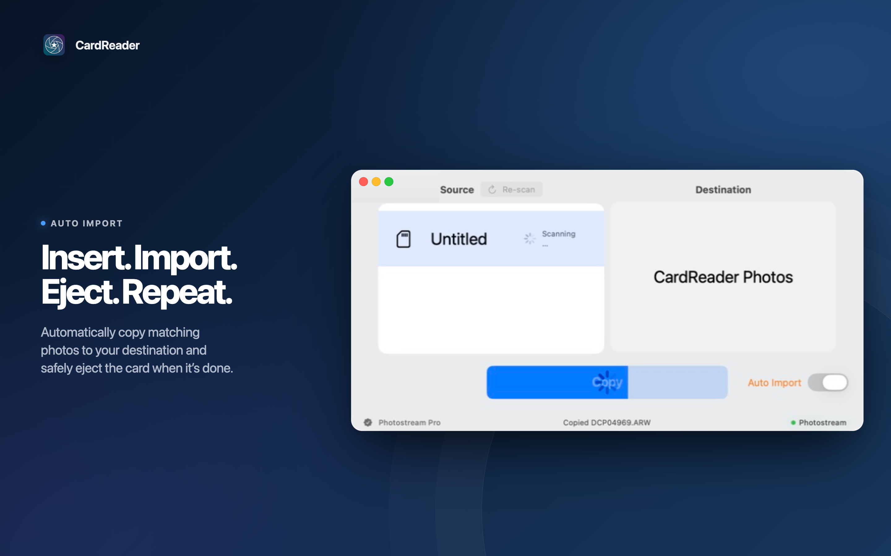 CardReader Auto Import workflow