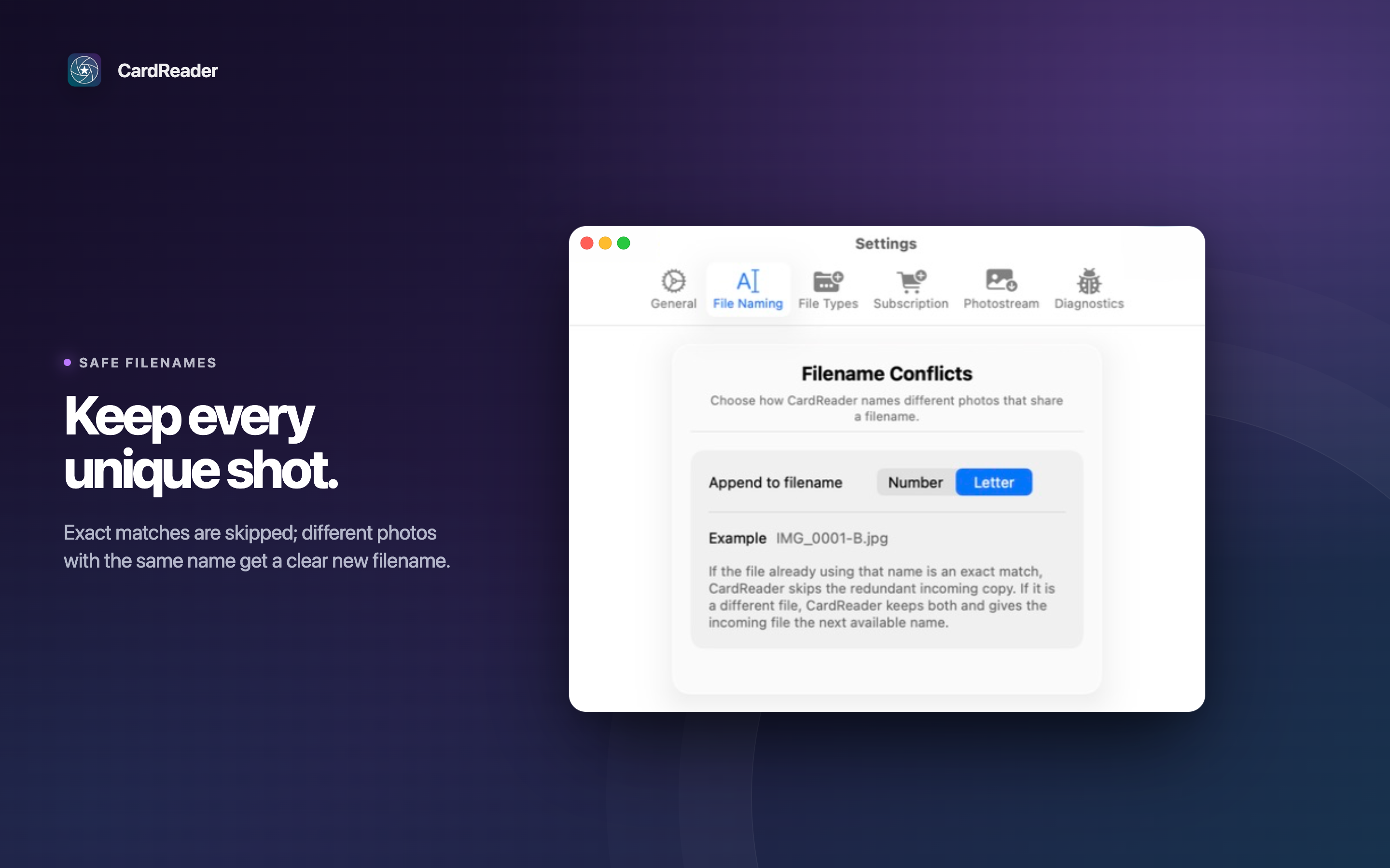 CardReader safe filename conflict handling